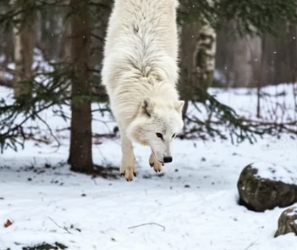 H0404017_Mother Snow White Wolf Saved by her Cub