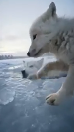 H0604002_Tiny Wolf Cub Saves His Freezing Mother Animal